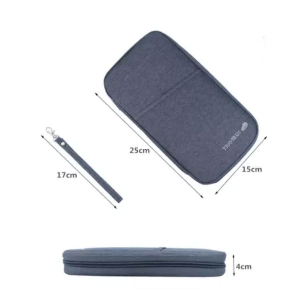 Estuche Porta Documentos Gris Claro