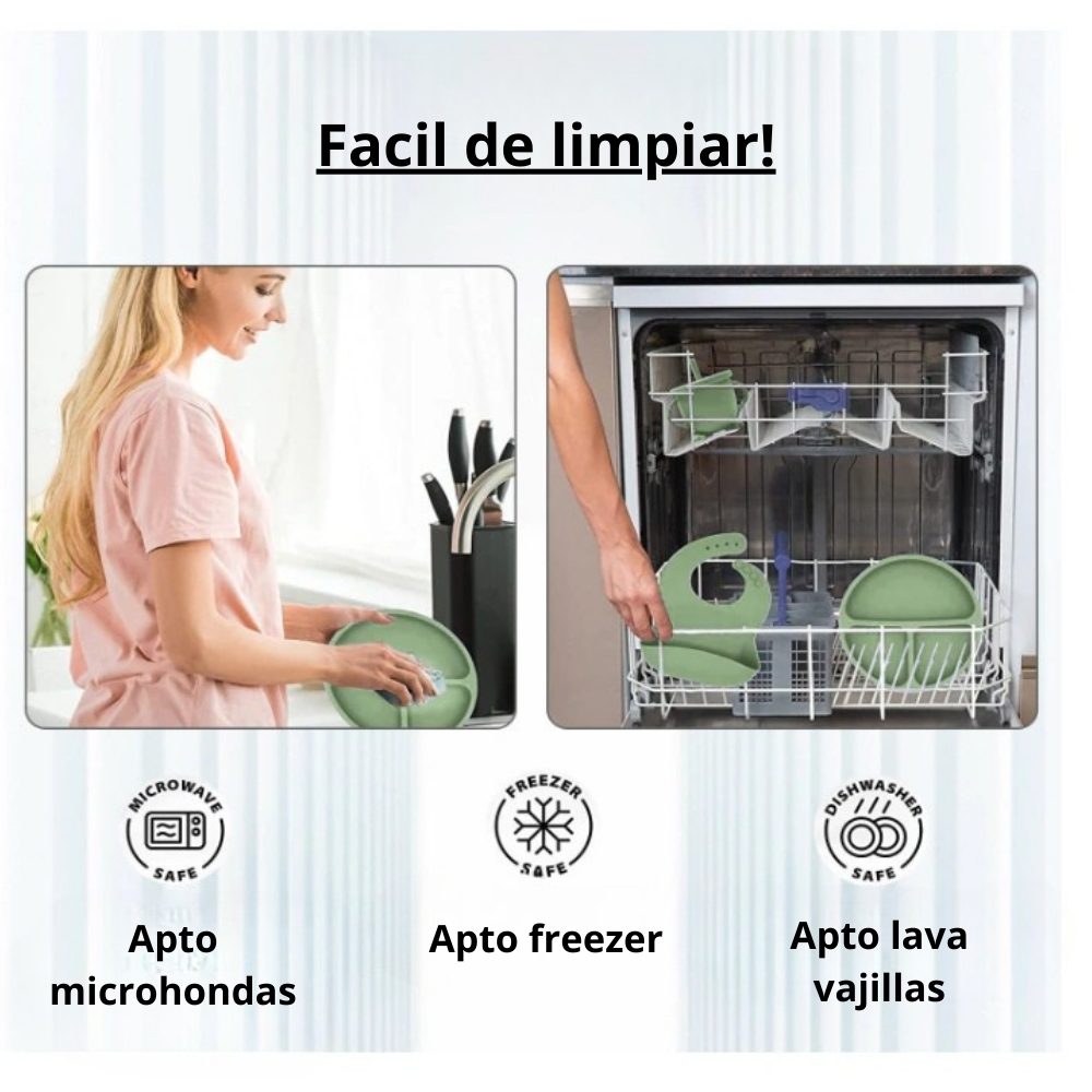 Utensilios Para Bebé Silicona 8 Piezas